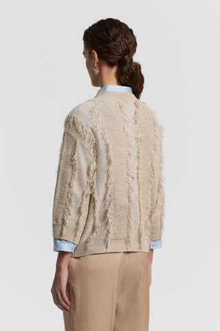 Sequinned cotton/linen-yarn sweater