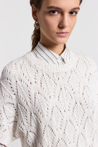 Sequinned cotton cordonet sweater