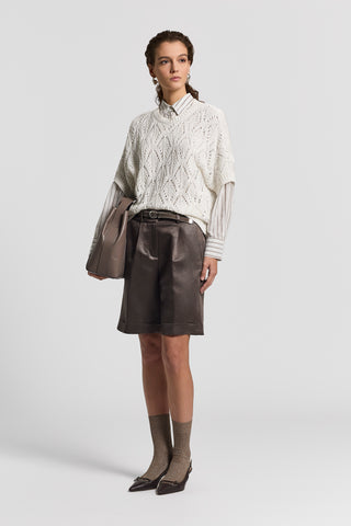 Sequinned cotton cordonet sweater