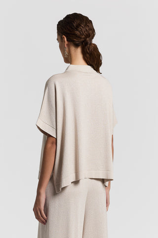 Lurex and cotton vanisé polo shirt