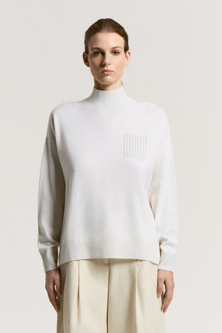 Virgin wool, silk and cashmere sweater