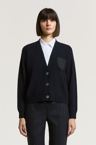 Wool, silk and cashmere cardigan