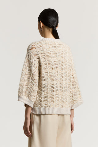 Alpaca sweater with micro sequins