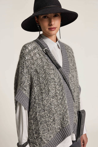 Mantella in lana, seta e cashmere
