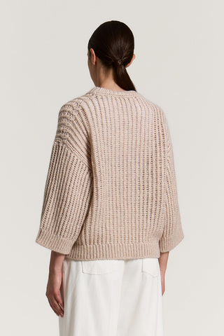 Maglia tricot in misto lana, alpaca e lurex