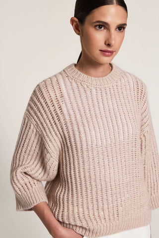 Maglia tricot in misto lana, alpaca e lurex