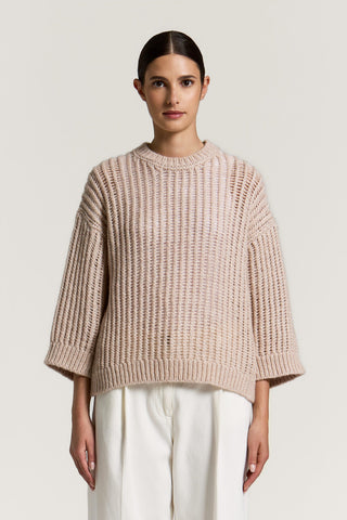 Maglia tricot in misto lana, alpaca e lurex