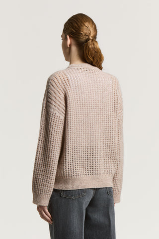 Maglia tricot in filato alpaca lana e bouclé
