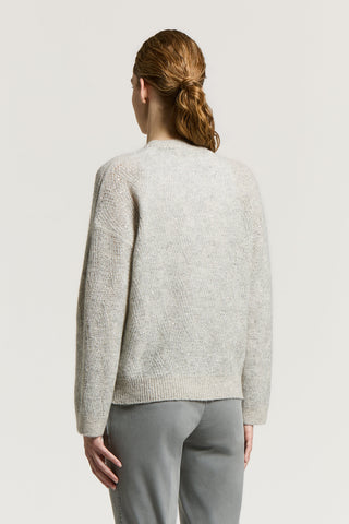Maglia in lana, alpaca e mohair con paillettes