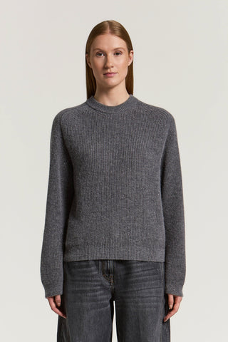 Maglia in filato d'alpaca e micro paillettes