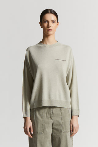 Pure cashmere crew-neck jumper with lurex