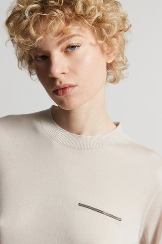 Cashmere and silk crew-neck jumper