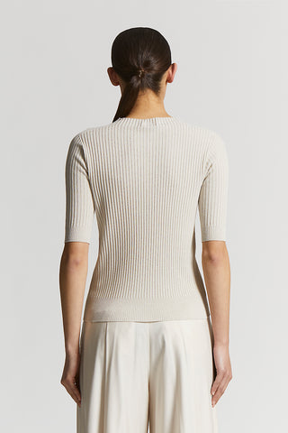 Lightweight viscose and lurex yarn jumper