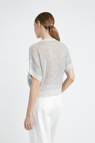 Wool and Lurex short-sleeved sweater  