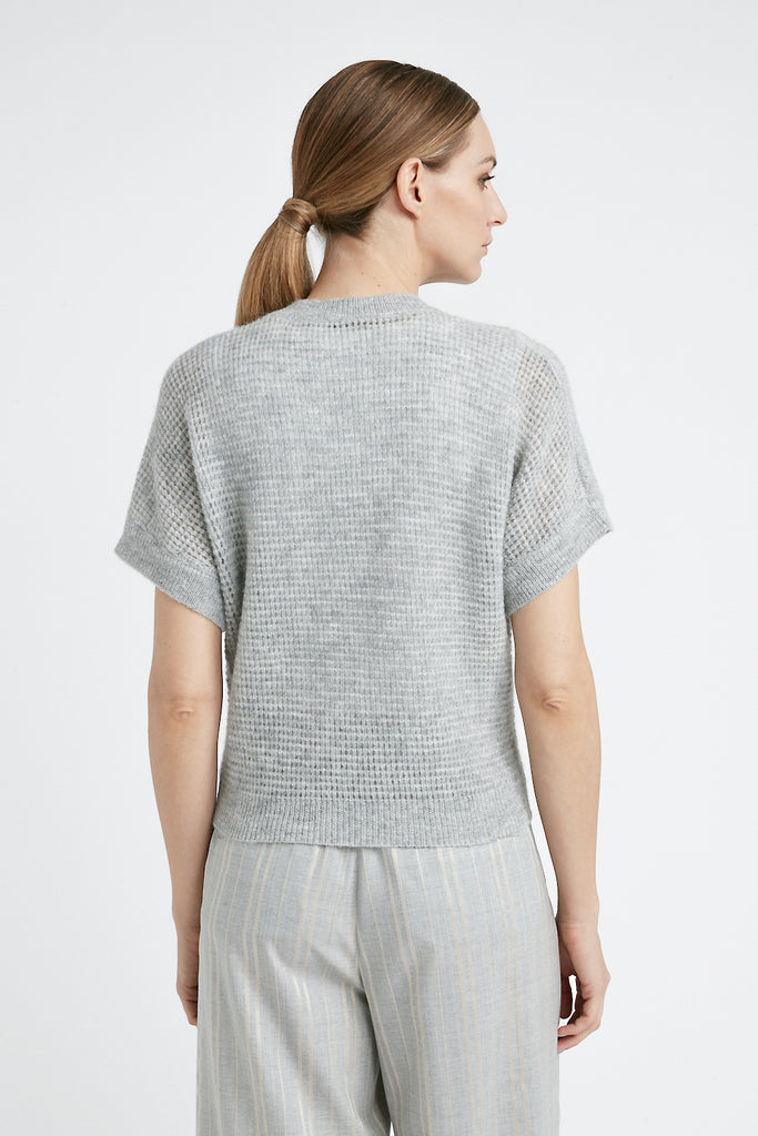 Merino wool and alpaca lace pattern sweater  