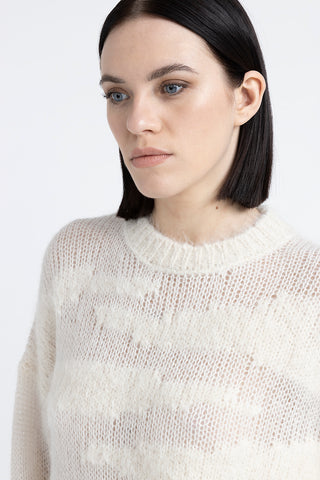 Merino wool, alpaca and Lurex crew neck sweater  