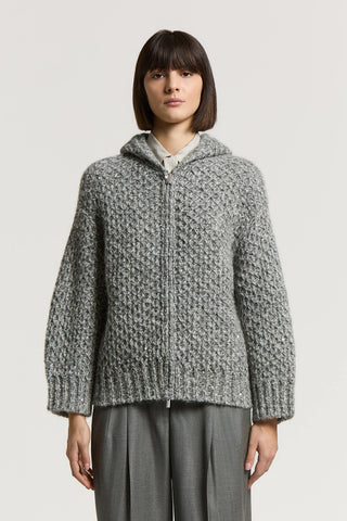 Felpa in filato di alpaca e paillettes