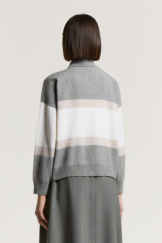 Cardigan in lana, seta, cashmere e lurex