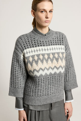 Alpaca, wool and mohair-blend tricot sweater