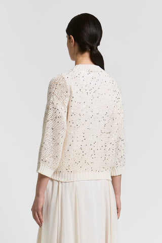 Maglia tricot in cotone con paxi pailletes