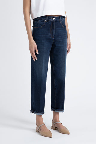 Stretch denim cotton trousers  