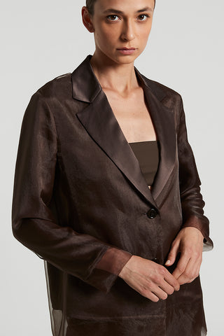 Single-breasted blazer in bonded organza