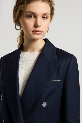 Pure wool twill blazer