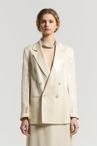 Laminated viscose blazer