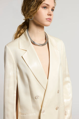 Laminated viscose blazer