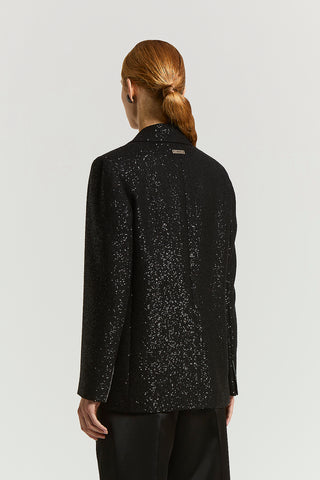 Micro-sequinned wool blazer