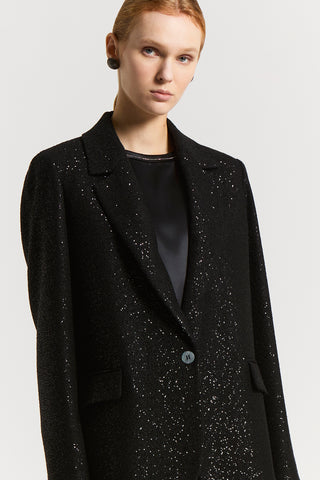 Micro-sequinned wool blazer