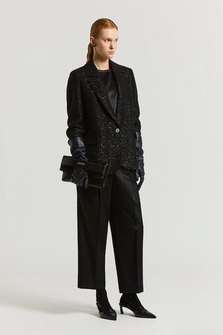Micro-sequinned wool blazer