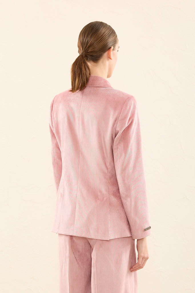 Double-breasted viscose needlecord blazer  