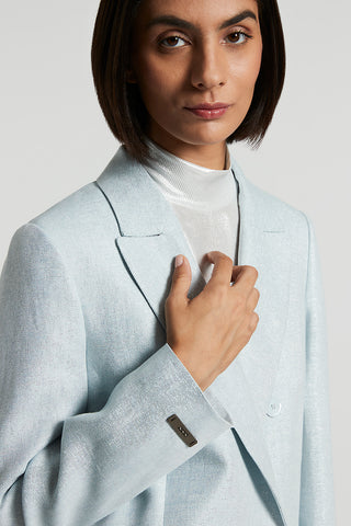 Linen cotton Lurex double-breasted blazer