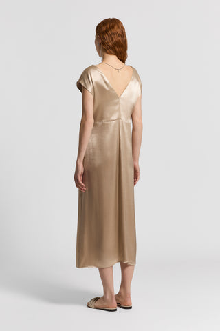 Shiny viscose satin dress