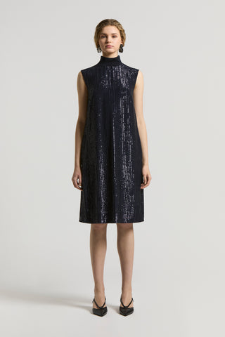 Sequinned pinstripe mini dress