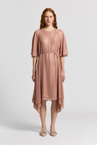 Abito in georgette laminata