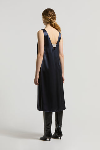 Shiny viscose satin dress