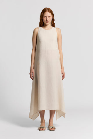 Lightweight pure linen canvas dress