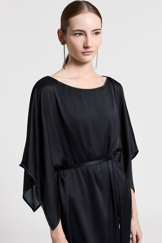 Fluid crepon satin dress