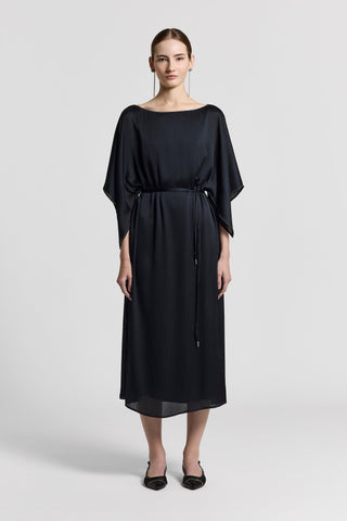 Fluid crepon satin dress