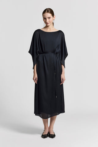 Fluid crepon satin dress