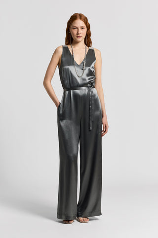 Shiny satin jumpsuit