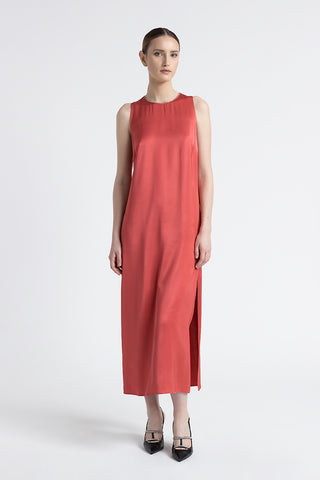 Viscose satin long dress  