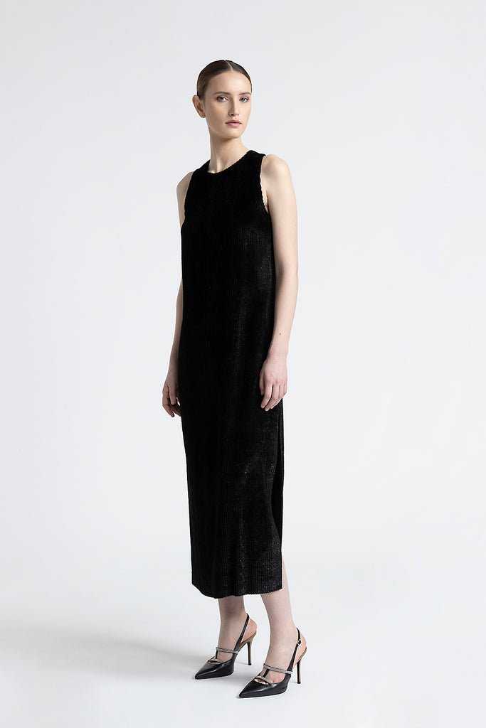 Velvet long sleeveless dress  