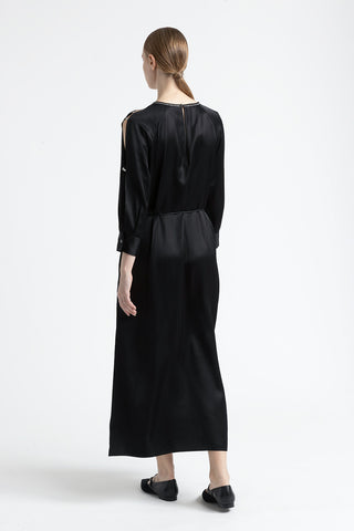 Viscose satin long dress  