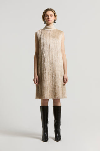 Lurex viscose fringed dress