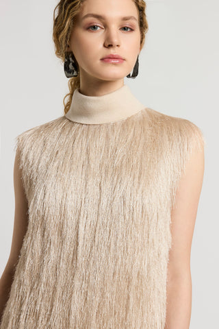 Lurex viscose fringed dress
