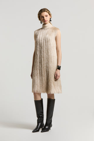 Lurex viscose fringed dress