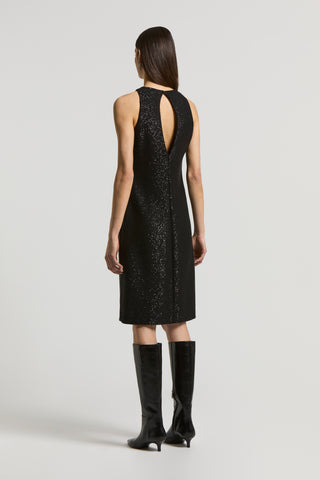Micro-sequinned wool mini dress